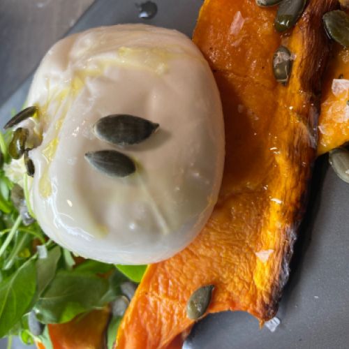 CARBASSA ROSTIDA AMB BURRATINA