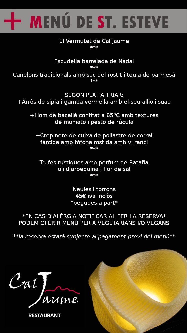 MENU SANT ESTEVE 2022